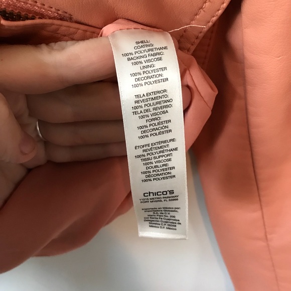 Chico’s Peach Faux Leather Jacket - Picture 6 of 8